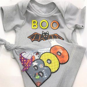 Boo I Poop Baby Organic Halloween Onesie and Hat